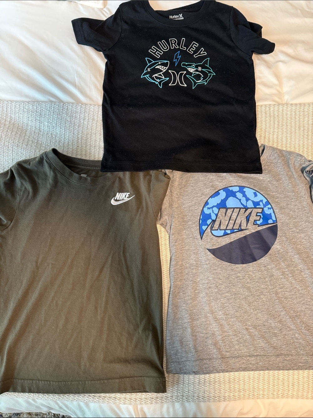 Hurley Black Tee with Aqua Shark Graphic